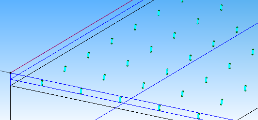 Fig. 2 シャワーヘッドをモデル化したフィラメントモデル（中央付近）