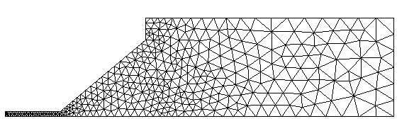 Fig. 6 非構造格子を用いたモデル（セル数：762）